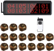 Restaurant Pager System Queue Calling System Wireless Table Call with 1 Display