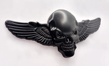 3D Metall Totenkopf Flügel skull Sticker Emblem Aufkleber Auto KFZ Motorrad