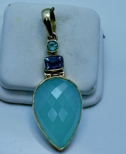 Sterling Silver PRETTY MALACHITE COLORED PENDANT FMV544