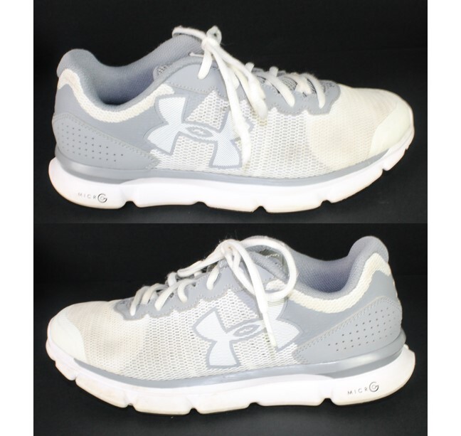 Under Armour Women Shoes Micro G Size Gray White 1266243-036 Sneakers