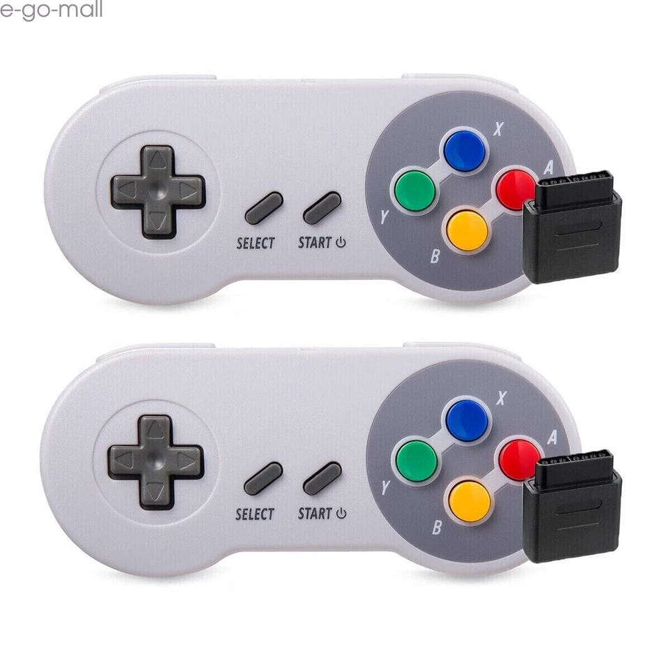 2PCS 2.4GHZ Wireless SNES Super Classic Controller for Super Nintendo SNES SFC - Image 2 of 4