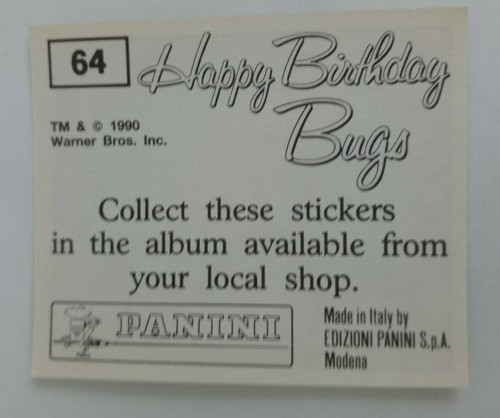 1990 Panini Happy Birthday Bugs (Pick Your Sticker) - Picture 97 of 343