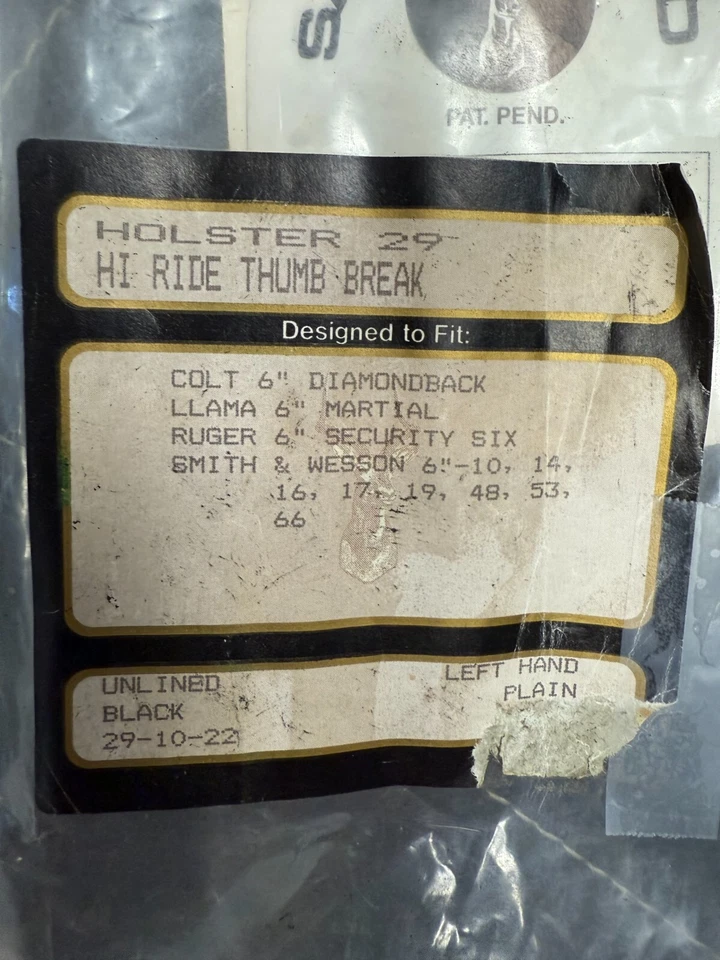 SAFARILAND BLACK LEATHER HOLSTER - MODEL 29 LH MD / FR - Image 2 of 2