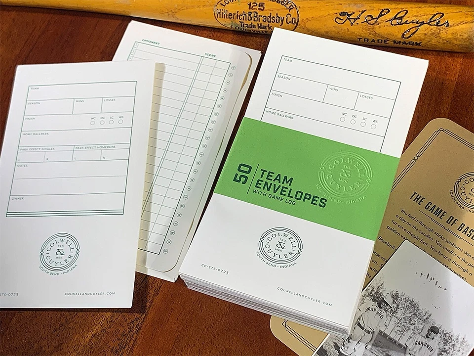Colwell & Cuyler Strat-O-Matic SOM Baseball Envelopes w/Game Log - 50 Envelopes