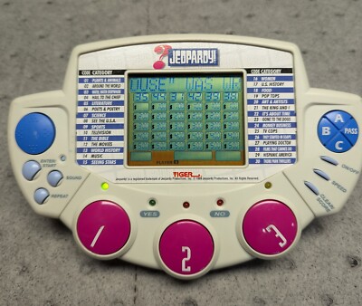 Tiger Electronics Jeopardy Handheld Game 1999 Good Working With Cartridge.