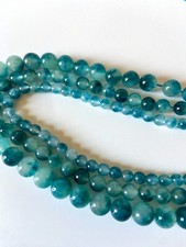 Aqua blue quartz beads. 6mm/8mm/10mm round beads. DIY loose beads