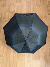 Pierre Cardin Paris vintage Telescopic Umbrella blue green geometric patten