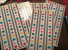Vintage  COLORFUL SHAPES CHECKER MRS. Grossman's Design Lines Stickers - 5