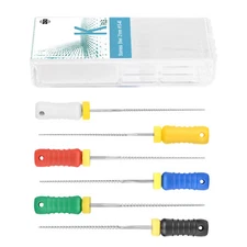 6PCS Dental Stainless Steel Hand Use Endo Root Canal Files K-File 21mm #15-40
