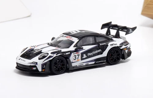 Aurora 1:64 Black 992 GT3 RS #37 Racing Sports Model Diecast Metal Car - Picture 3 of 11
