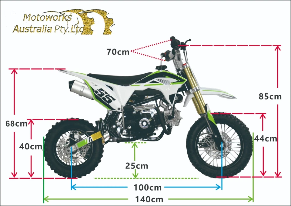 90cc Dirt Trail PIT Bike Motor 2 wheels Electric Start Semi Auto Junior Bike pik - image 2 of 4
