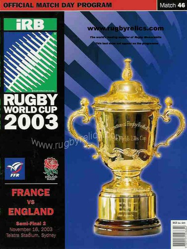 2003 ENGLAND RUGBY WORLD CUP ORIGINAL PROGRAMMES ALL MATCHES INCLUDING FINAL - Picture 7 of 18
