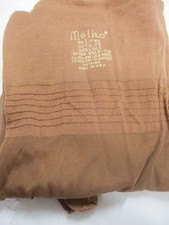 1PR VINTAGE MELKO SERVICE WEIGHT FF SEAMED NYLON STOCKINGS SZ 9 1/2 MED BEIGE