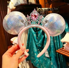 Disney Parks Princess Iridescent Holographic Tiara Headband Spring Minnie Ears