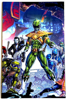 TMNT POWER RANGERS II #2 FREDDIE WILLIAMS II EXCLUSIVE VIRGIN VARIANT 2023 NM