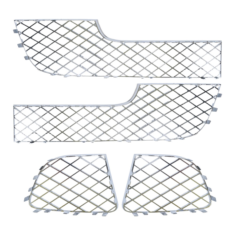 4Pcs Chrome Bumper Lower Mesh Grille Fit For Bentley Continental Gt Gtc 2012-15