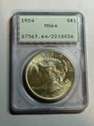 1924 P Peace Silver Dollar PCGS MS64 Rattler Blast White