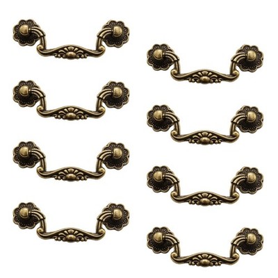 8 Pcs 3 Inch P01 Drop Drawer Handles Antique Brass(Gold) Cabinet Handle Drawe...