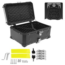 65L 17.17Gal Motorcycle Top Case Aluminum Tail Box Trunk with Lockable