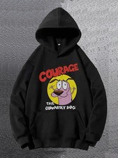 HOT-1pc Unisex Courage the Cowardly Dog Hoodie - Pullover Sweatshirt with Kangar