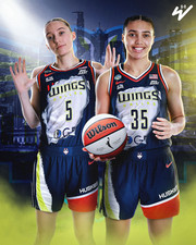 Paige Bueckers Azzi Fudd Dallas Wings Poster WNBA UConn Huskies Basketball Art
