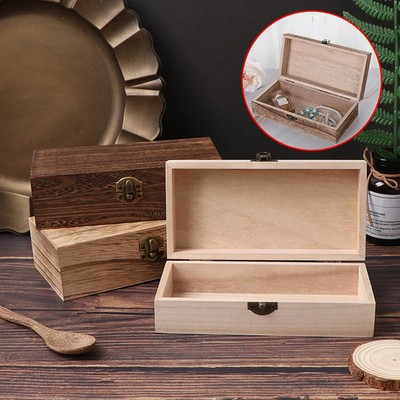 Rechteckige Holz Aufbewahrungsbox Retro Schnalle Schmuck Organizer