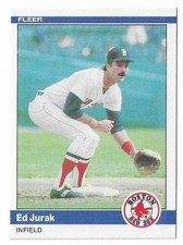 1984 Fleer Baseball Ed Jurak Rookie Card #402 Boston Red Sox RC. rookie card picture
