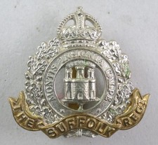 Military K/C Cap Badge The Suffolk Regiment British Army Infantry