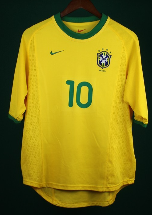 Brazil National Team Authentic Nike Jersey Size Medium 2000 #10