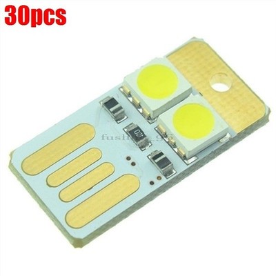 30Pcs Portable Power Supply Double Side Led D Pluggable Usb 5V Lamp White Nig xo