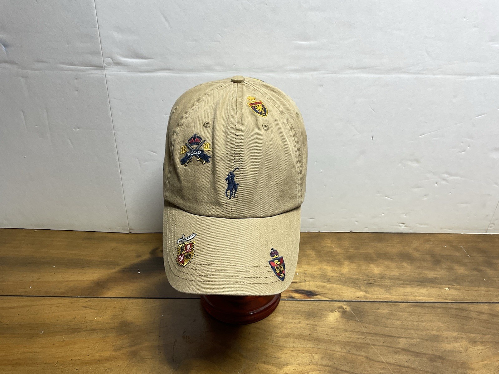 Cappello da baseball Polo Ralph Lauren berretto cachi con più pony cavalli