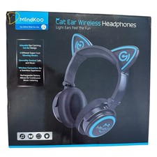 NEW Cat Ear Bluetooth Headphones W/Microphone, LED Light Up Over Ear Headset