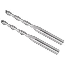 2pcs 3.175mm Shank 2mm x 17mm 2-Flute Spiral End Mill Wood Milling Cutter