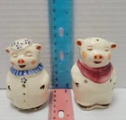 Shawnee Kitschy Pottery Pig Salt And Pepper Shakers Vintage 1940-1950 Smiley Pig