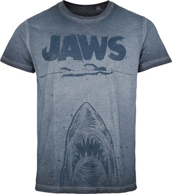 Der weisse Hai T-Shirt Herren Jaws - Poster blau