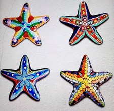 4 STARFISH  2D rustic Vintage Wood WALL HANG MOUNT Decor see Pics Sweet Items