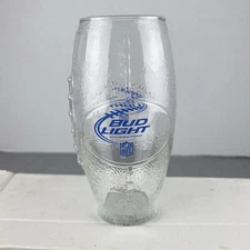 Bud Light Football Shaped Drinking Beer Glass 6.5” Tall