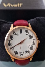 Armbanduhr mit Ziffernblatt "Katzen"