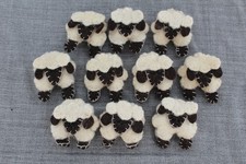 Felted Wool Sheep Lot of 10 for Crafts Mobiles Ornaments