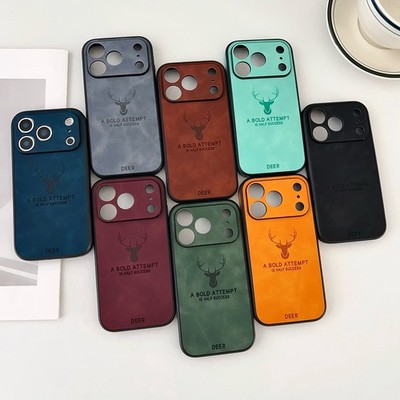 Hülle für iPhone 17 16 Pro Max Air 15 14 13 12 11 Magnet Leder Deer Magsafe Case