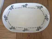 Arzberg " Running Zebra " Noriko Hiroshige Platte oval 32 x 20 cm