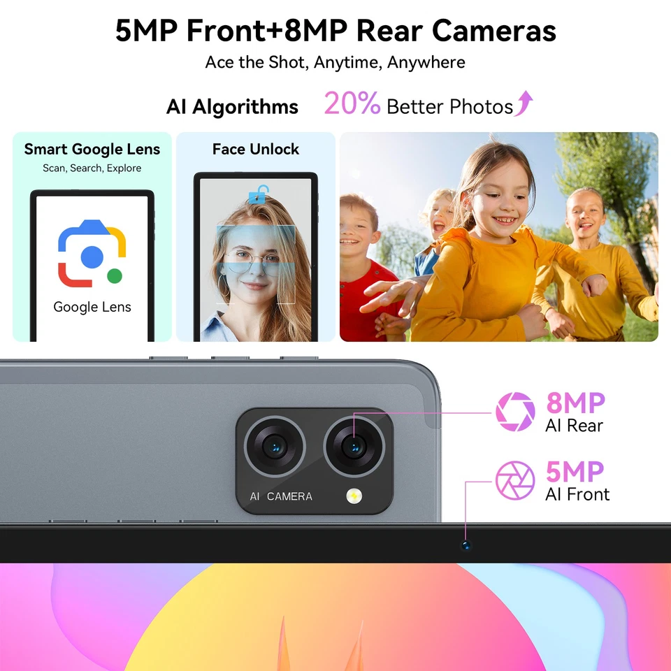 TABWEE T20 WiFi Tablet 10 Inch Android 15 24GB+256GB 5000mAh 5G WiFi & Keyboard - Image 3 of 4