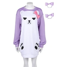 Korean Demon Idol Mira Pajamas  superstar Mira Purple Bear Hoodies Long Sleeve
