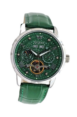 OLEVS Automatikuhr  Herren Uhr Datumsanzeige Grün Silber Kalender Edelstahl Neu