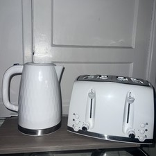 Russell Hobbs, Set di bollitore e tostapane a nido d'ape, bianco, pettine di miele