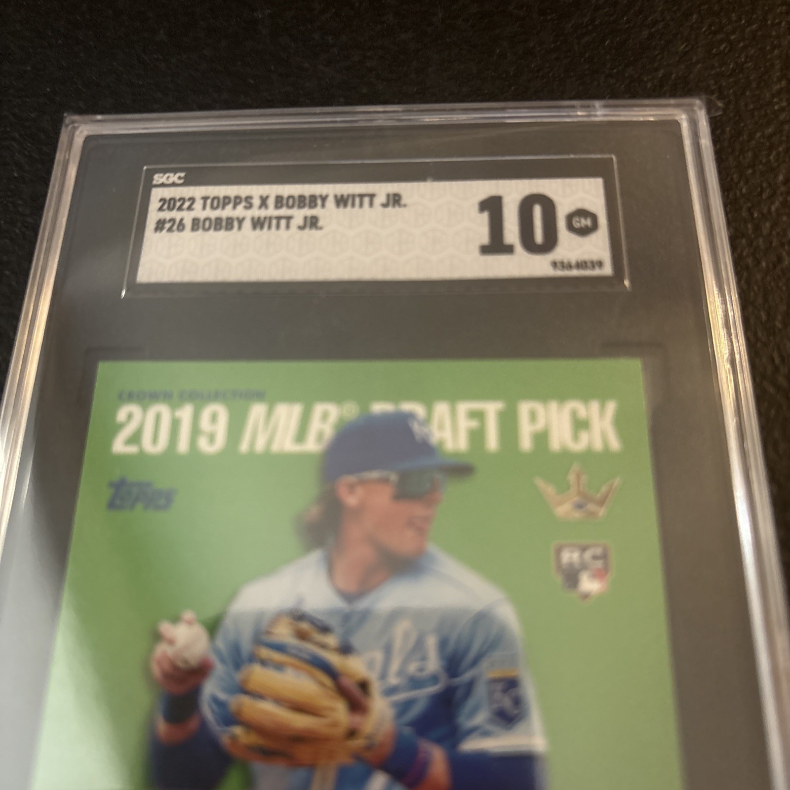 2022 Topps X Bobby Witt Jr. Rookie # 26 SGC 10 Kansas City Royals view 2