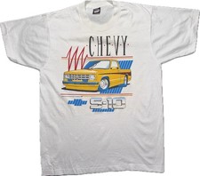 Vintage 80?s  NOS  XL White Chevy S-10 Truck Shirt. 50/50. Single Stitch. USA.