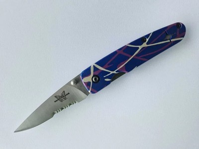 Benchmade 855-02 AL Color Trails   ATS34 knife colour splash Mel Pardue