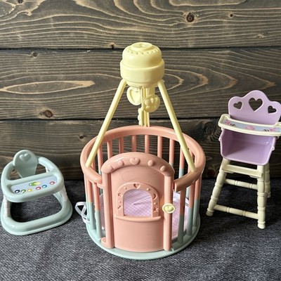 Simba Toy Vintage Nursery Playpen Crib, Walker and high chair lot of 3!  RARE