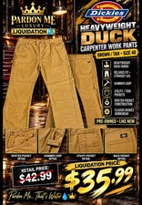 Dickies Heavyweight Duck Carpenter Work Pants   Brown